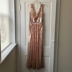 Rose Gold Sparkly Long Gown